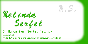 melinda serfel business card